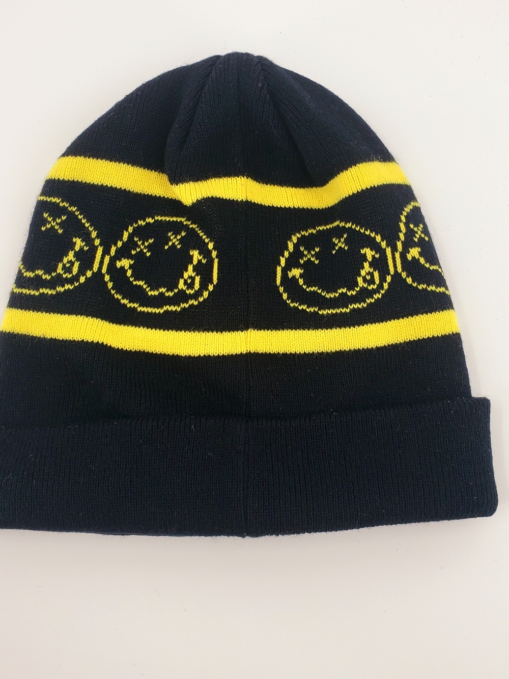 NIRVANA Beanie Hat With Smiley Faces Band Merch Knit Hat 2015 - Picture 4 of 9